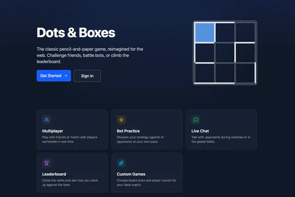 gameplay image of dots and boxes.