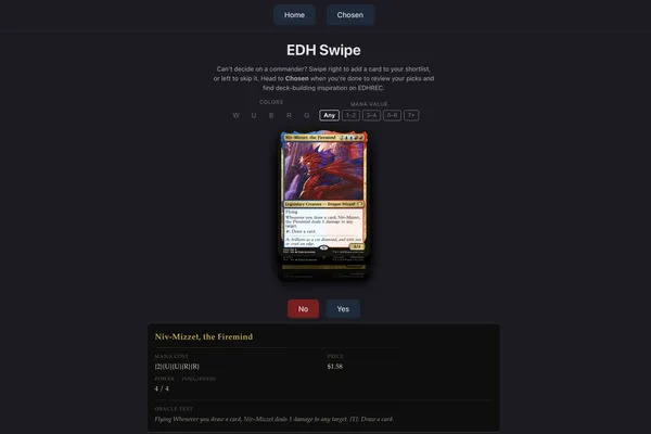 Image of Magic Commander Card.